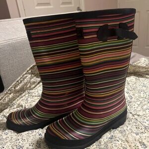 Joules Multicolor Striped Women's Rain Boots